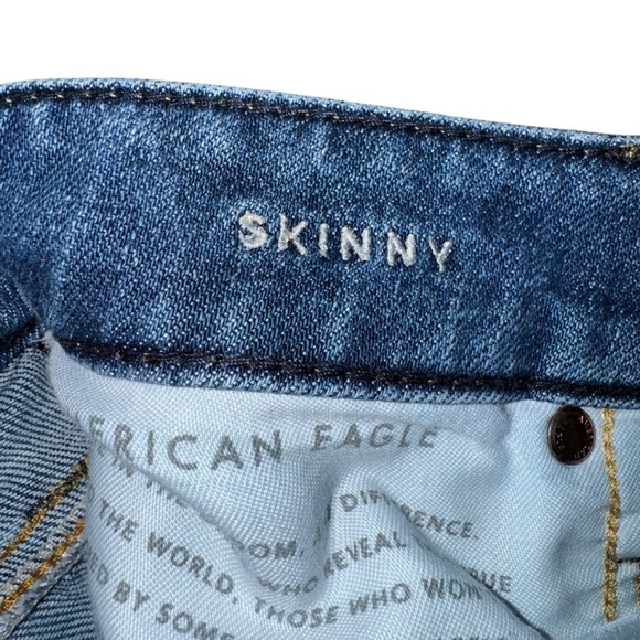 American Eagle Airflex+ Women’s Jeans SZ 28/29 Destroyed Vintage Skinny Faded - Picture 5 of 7